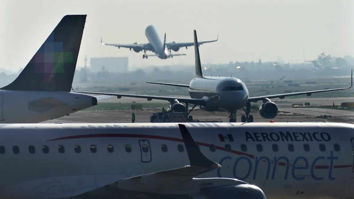 A passenger on an Aeromexico flight opened the plane's emergency gate and climbed onto the wing, passengers said - 'saved our lives'