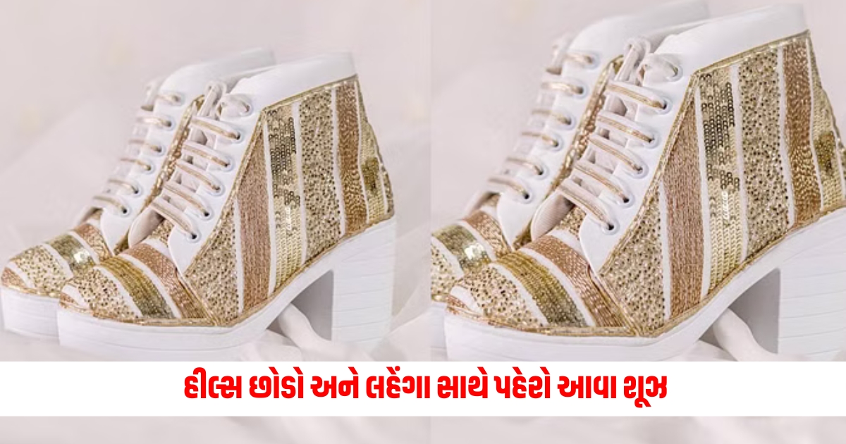 Wedding Fashion Ditch the heels and wear these shoes with a lehenga look stylish and stay comfortable