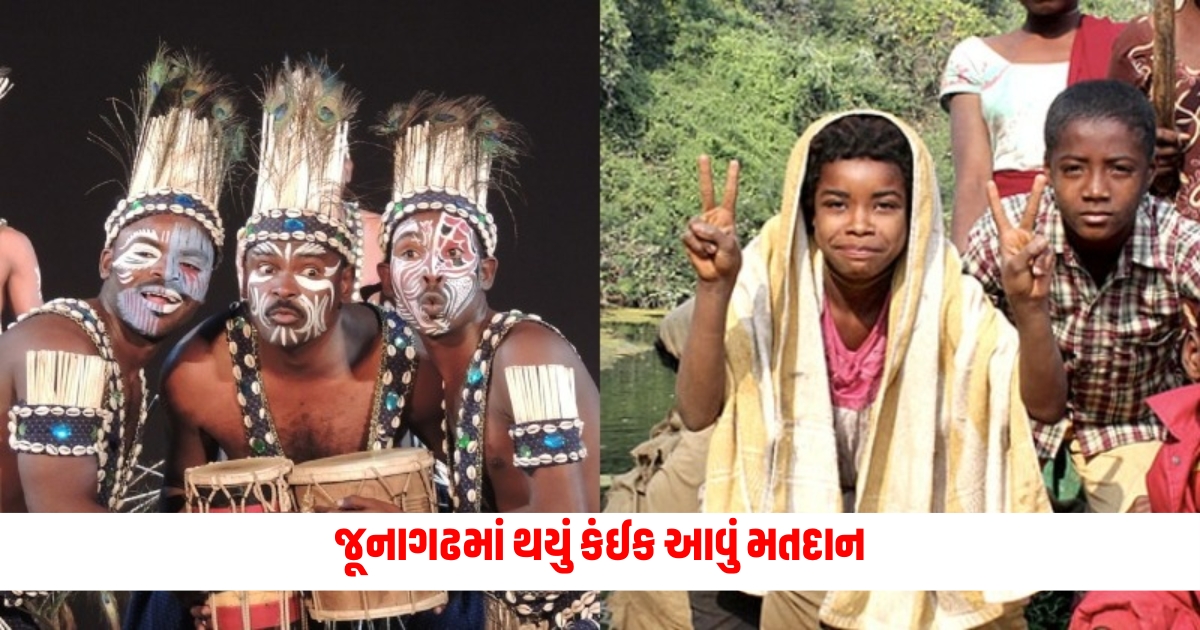 Something like this happened in Junagadh Sidi people voted in traditional dress