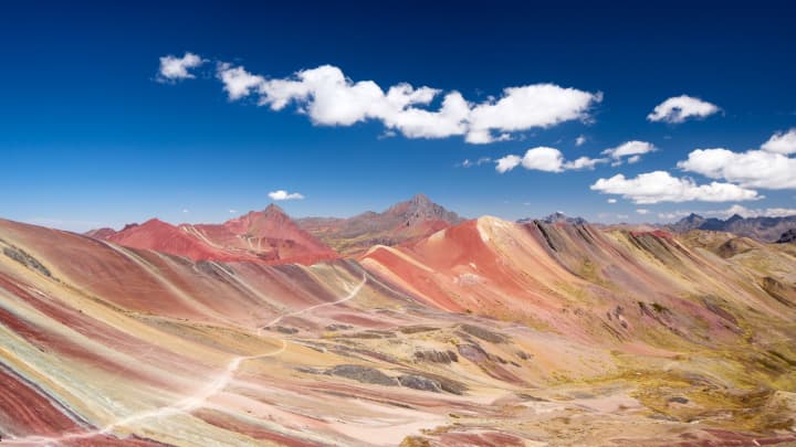 Rainbows form in these mountains the rocks form strange shapes1