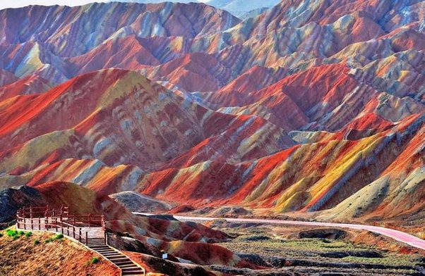 Rainbows form in these mountains the rocks form strange shapes2