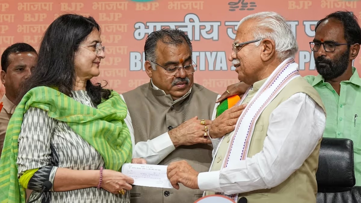 family of three lal of haryana joins bjp and now kiran chaudhary and shruti chaudhar3