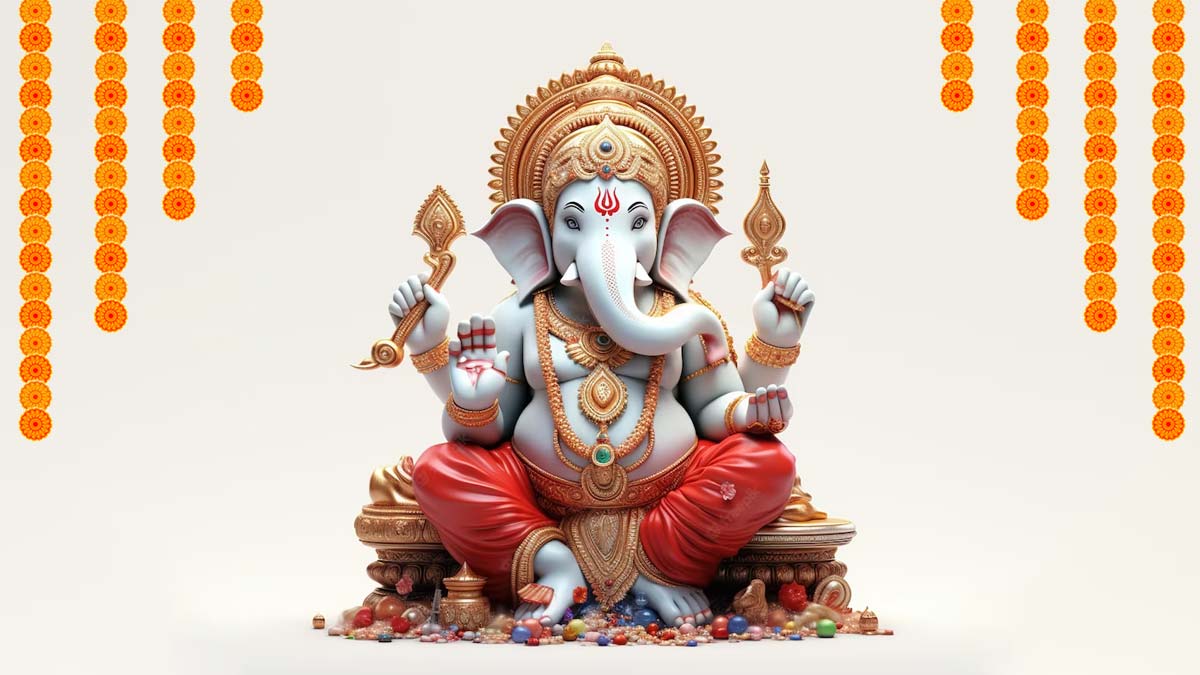 ganesh chalisa during worship on krishna pingal chaturthi 1