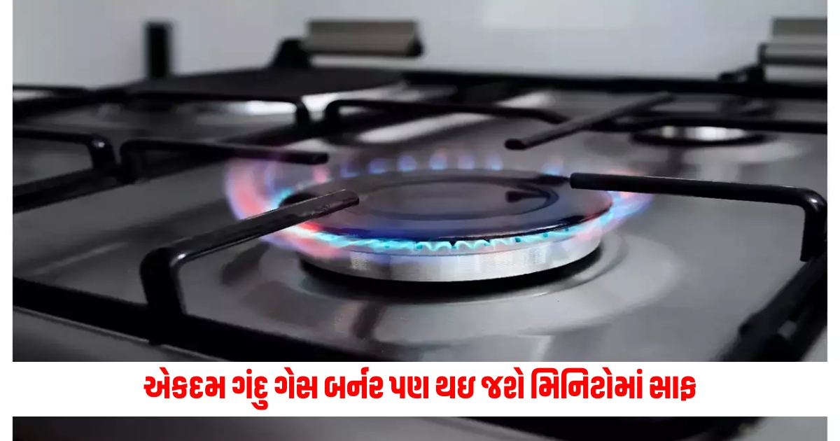 kitchen tips to clean gas burner quickly at home in gujarati F