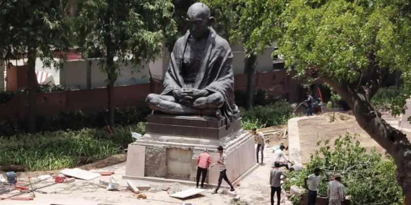 statues in parliament premises were shifted after discussions with various parties1