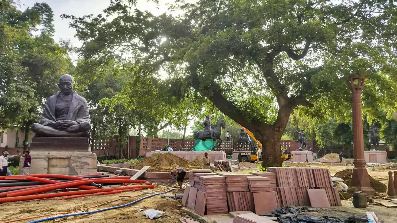 statues in parliament premises were shifted after discussions with various parties2