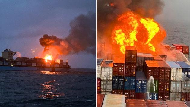 A cargo ship bound for Colombo from Gujarat was a victim of fire 1