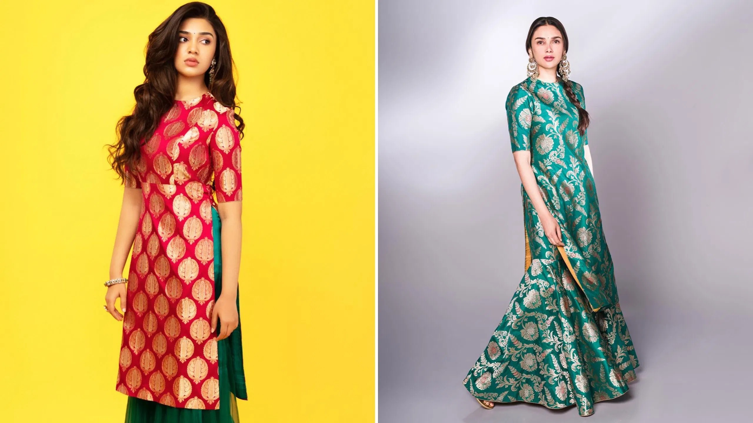 Make such a stylish dress from an old Banarasi saree everyone will be wowed 1