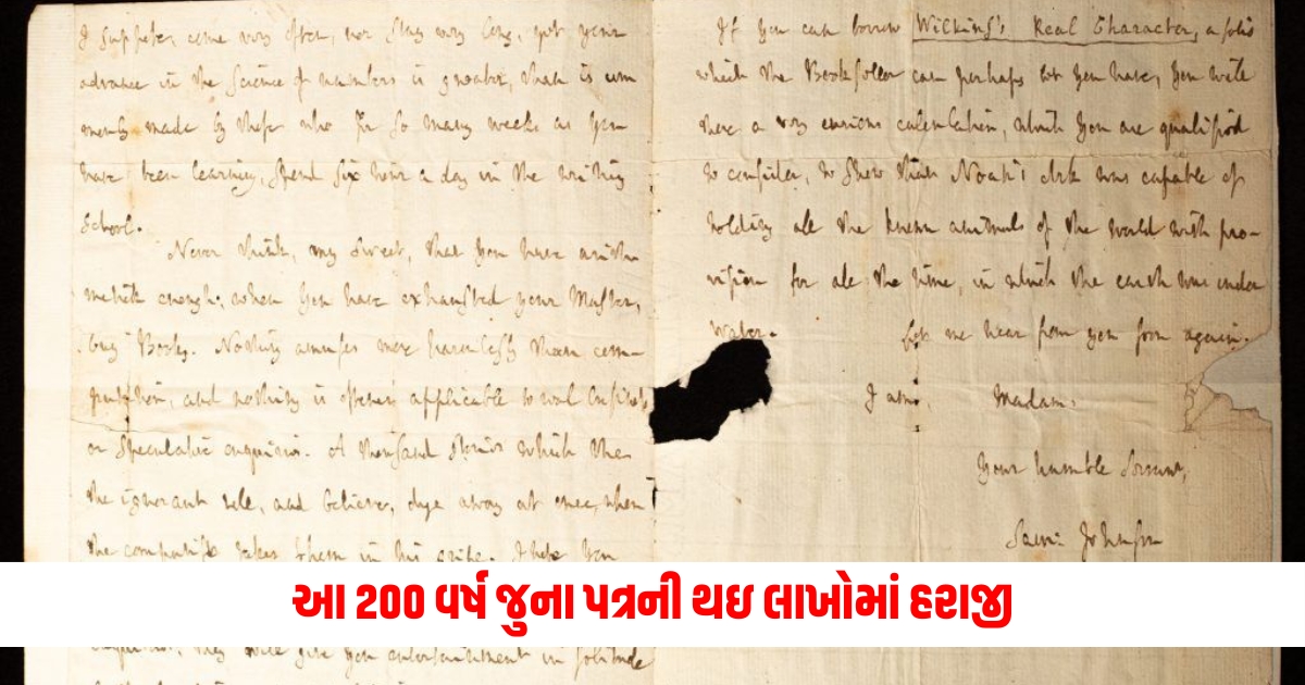 This 200 year old letter was auctioned for millions f