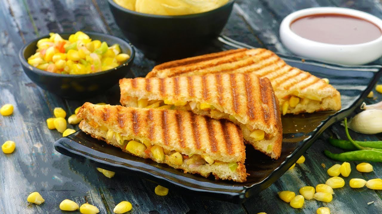 This is how to make Paneer Corn Sandwiches for breakfast 1