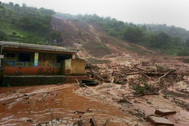 landslide due to rain in pune 1 dead 3 4 people feared trapped 1