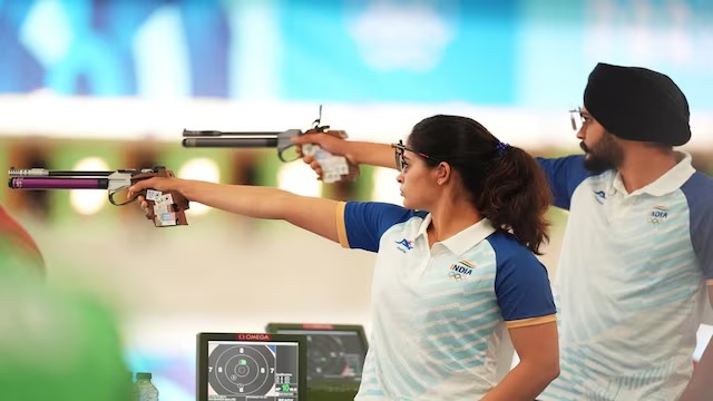 paris olympics 2024 manu bhaker and sarabjot singh won bronze medal in 10 meter air pistol mixed team event indian s second medal 1