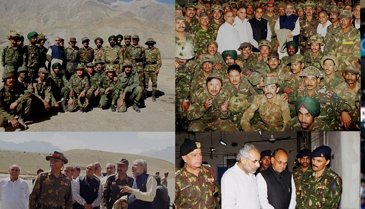 pm narendra modi meets indian army during kargil war 1