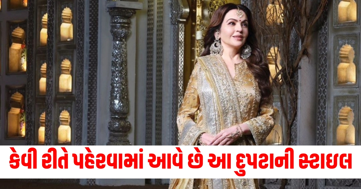 style tips how to drape most viral nita ambani khada dupatta style f