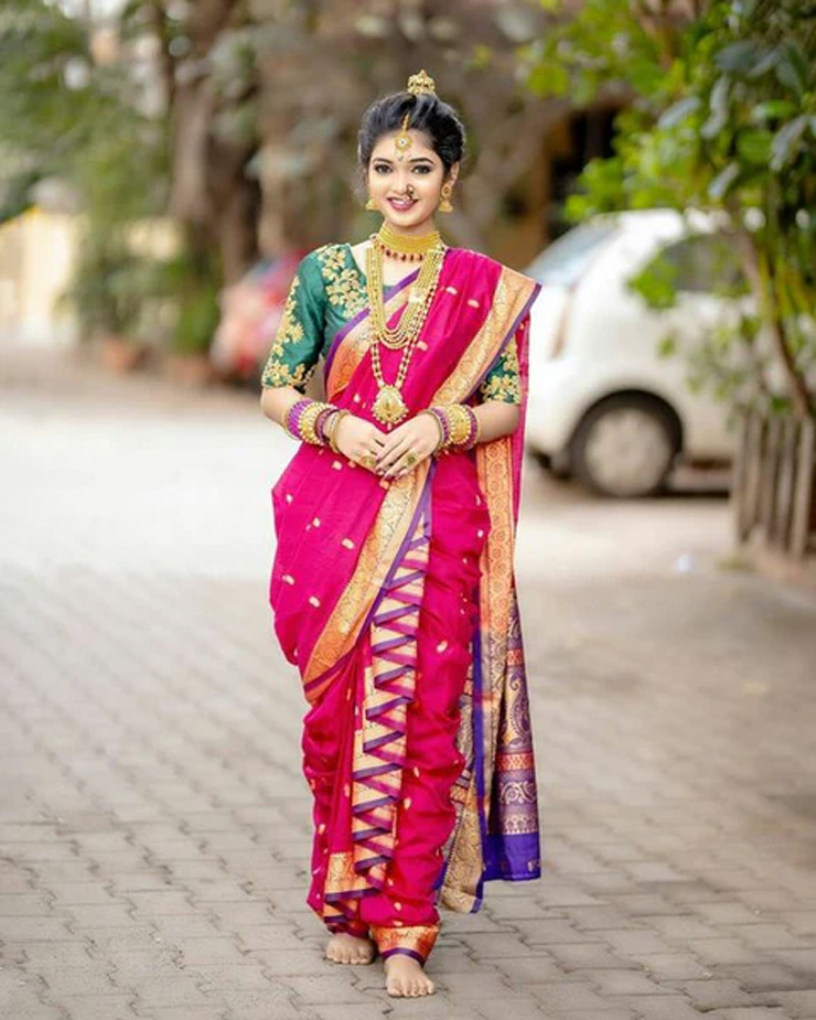 nauvari saree designs for ganesh utsav 1