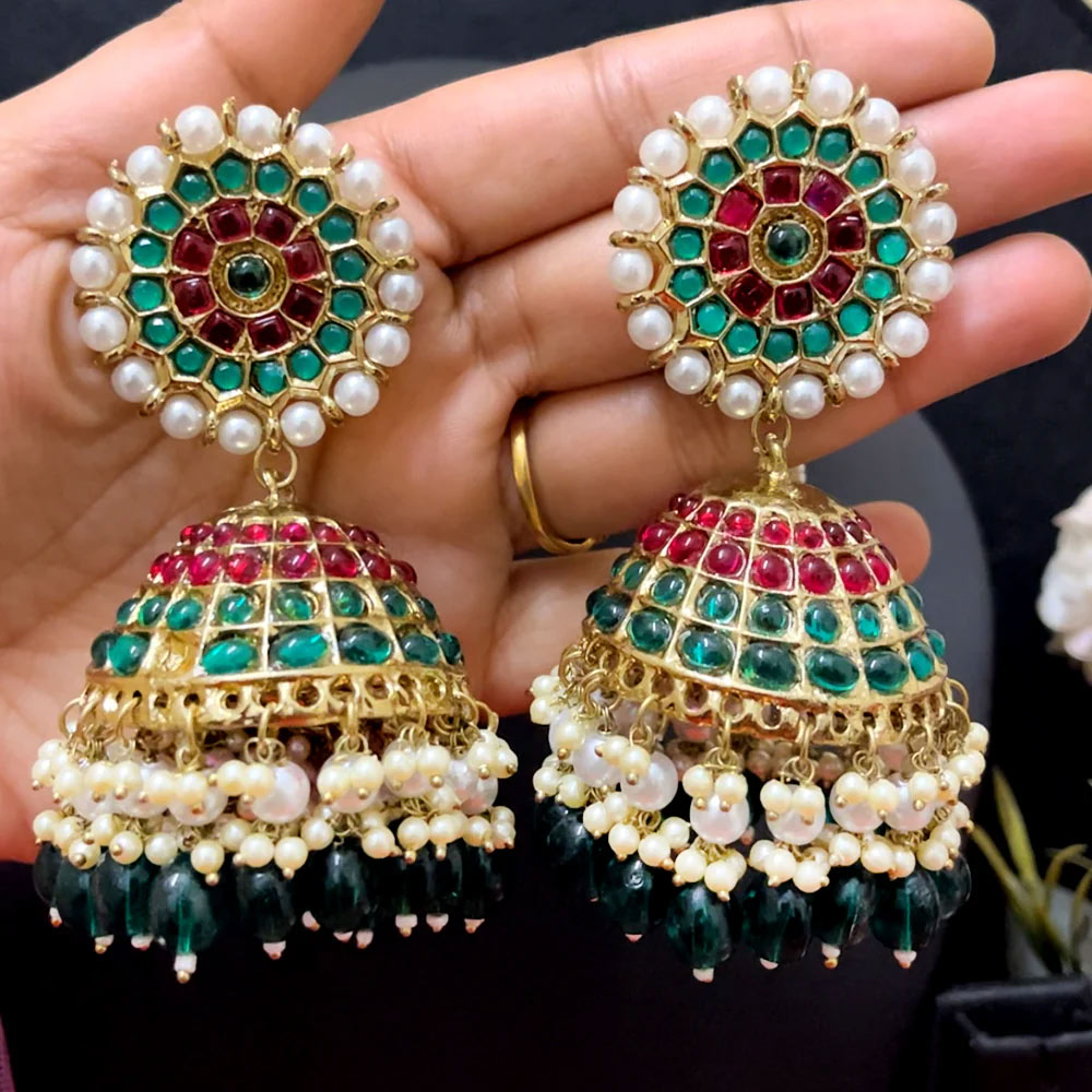 sawan hariyali teej 2024 heavy green jhumki designs 1