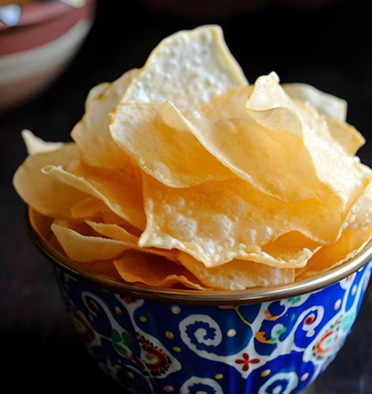 Air fry papad and chips recipe