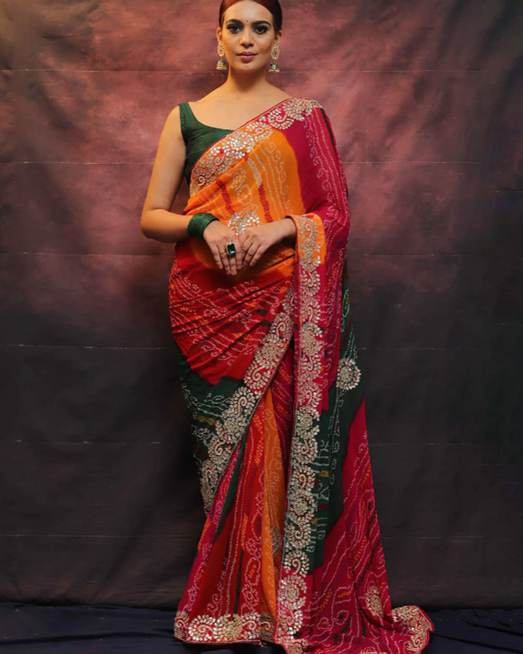 Chiffon Bandhej Saree