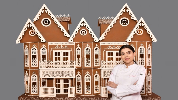 cake artist prachi dhabal deb created building like structure using 75 kg cake