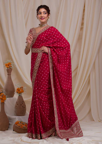 red gota patti saree designs for navratri article 34