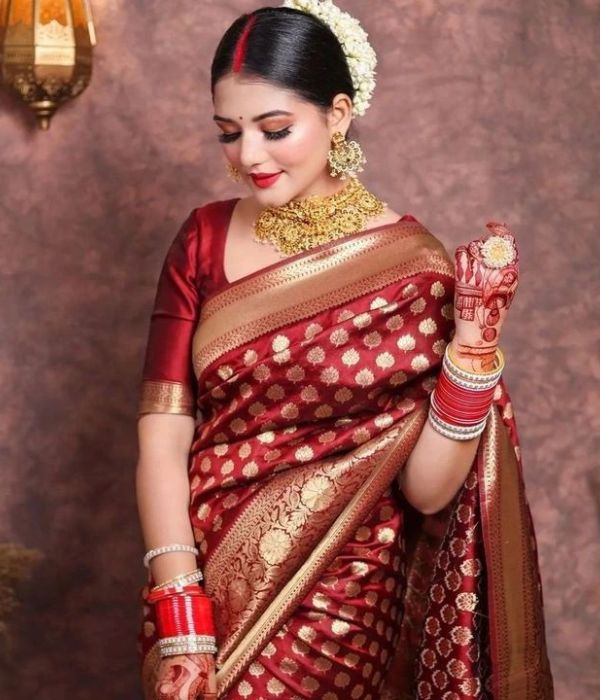 karwa chauth 2024 these beautiful indian traditional red saris will add to the look of the new bride patidev will not be able to take2