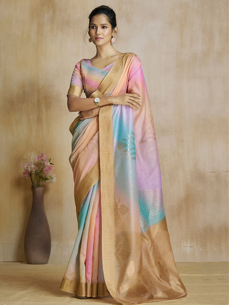 multi colour saree for ahoi ashtami2024 article322343