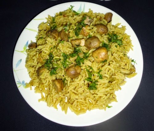 mushroom pulao recipe easy and tasty mushroom1