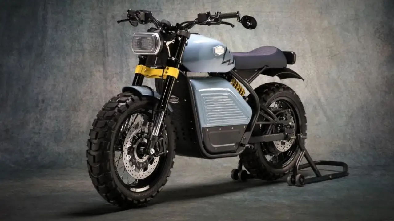 renault electric motorcycle heritage spirit scrambler reveal with 110 km range in single charge45