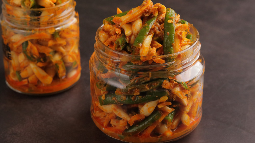 spicy and sweet homemade ginger pickle recipe how to make ginger pickle adrak ke achaar ki recipe