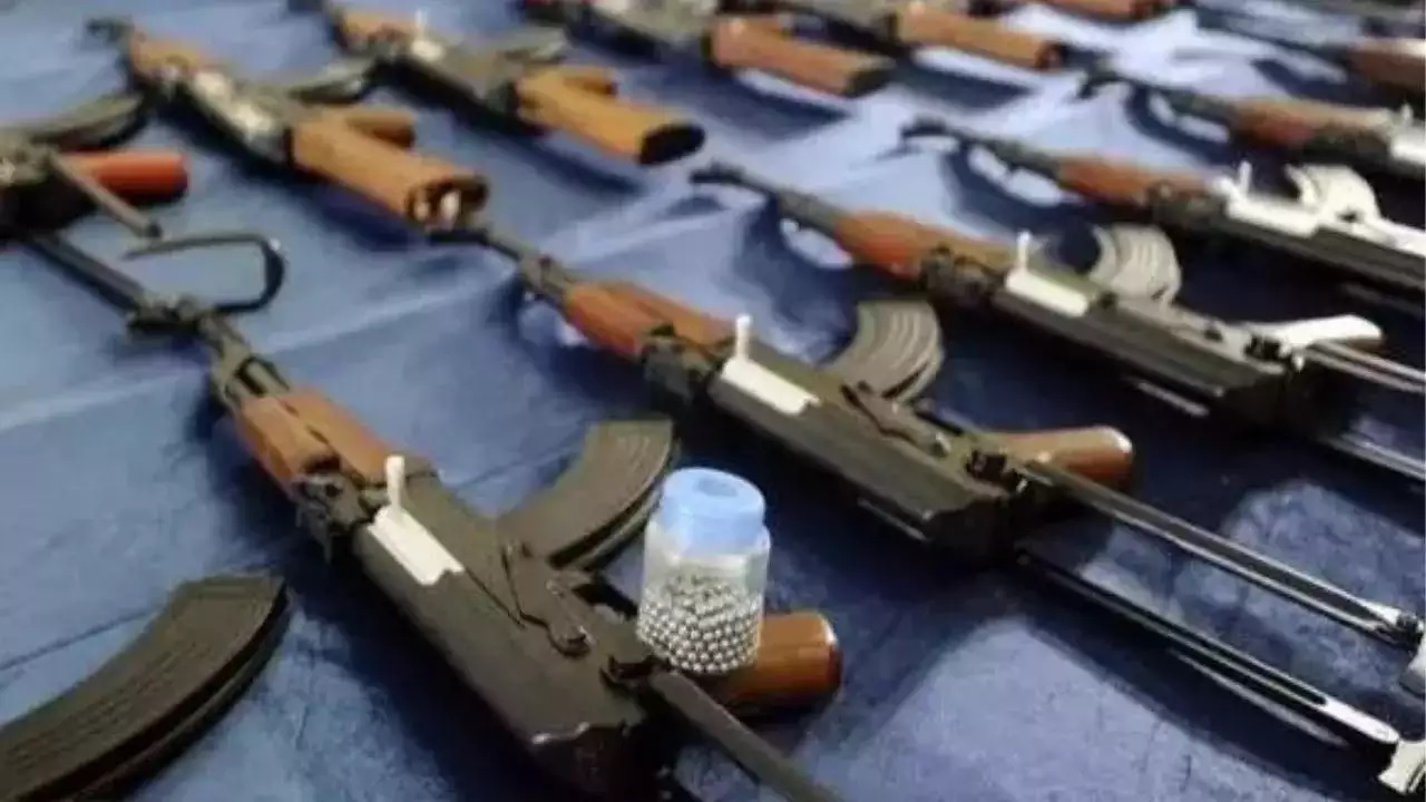 weapons being recovered in manipur for three days 12 mortars including m 16 rifles and sten guns2