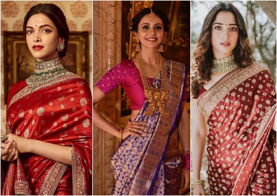 banarasi saree designs for modern and royal look on wedding articlewer