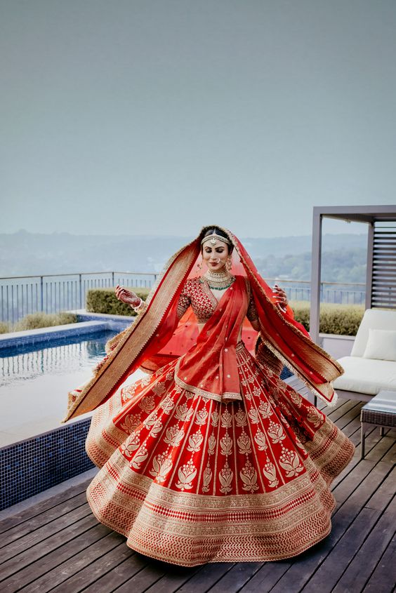 red bridal lehenga designs inspired by bollywood celebrities for new brides article