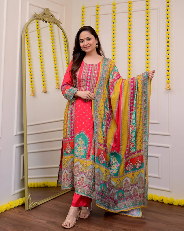 stylish multi colour kurta pant sets to shine at mehndi function articlew34