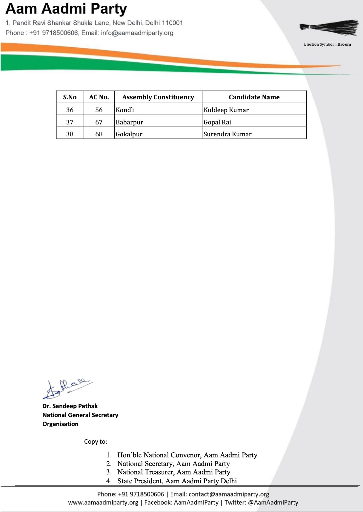 aam aadmi party releases 35 candidates fourth list for delhi vidhan sabha election2025wdwe