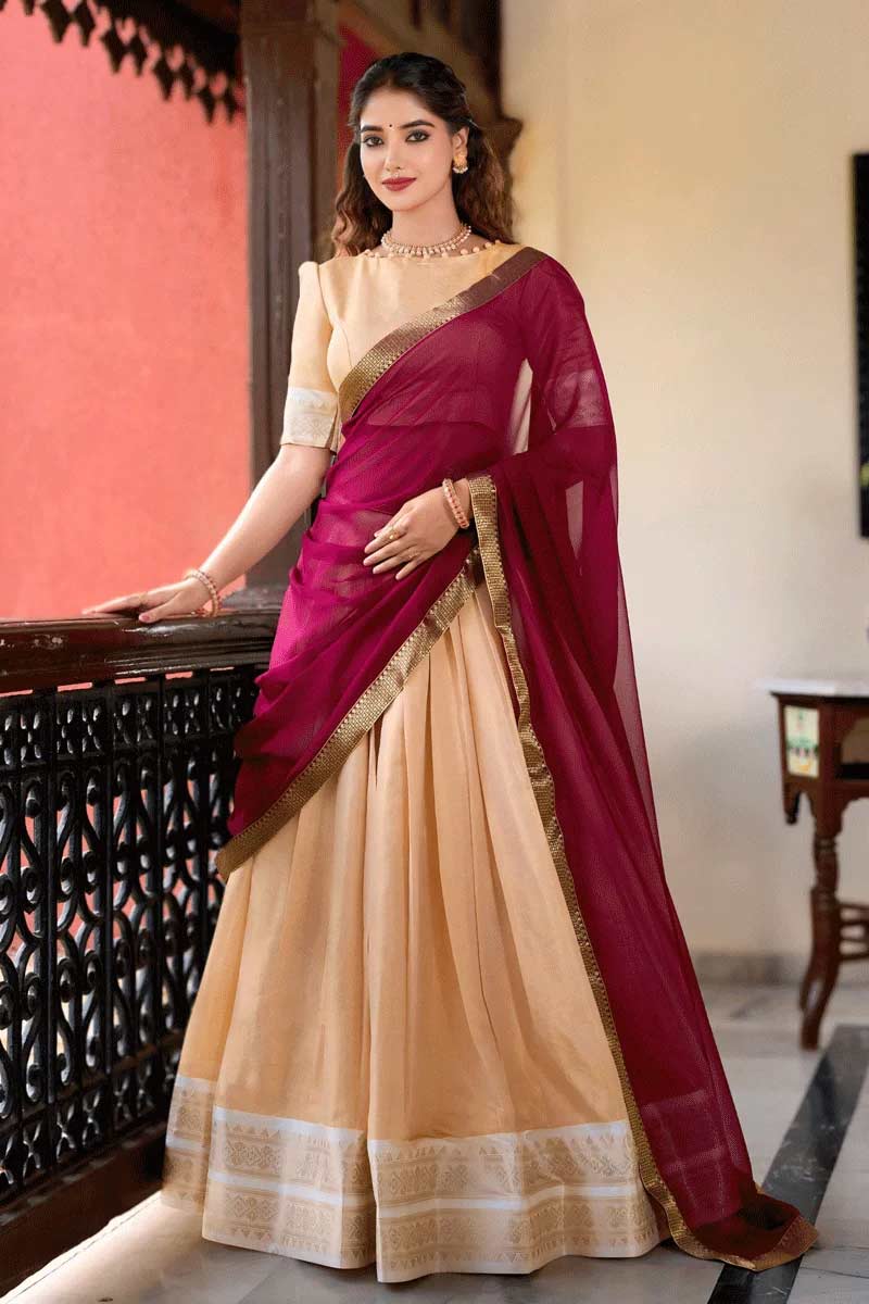 new and latest half saree designs for pongal festival1