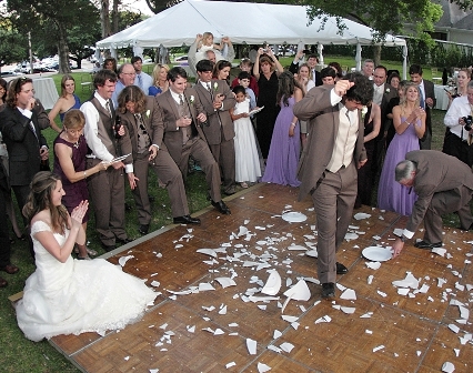 strange wedding custom in germany where utensils broken after marriage