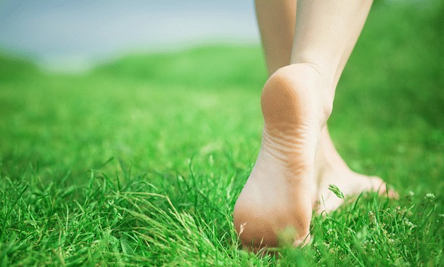 advantage of walking barefoot on green grass1