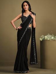 black colour saree designs for new and attractive look article