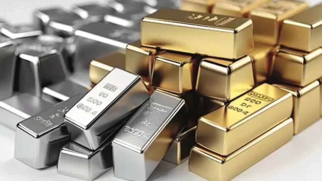 gold and silver are in a tight spot on mcx gold futures up rs 141 silver futures down rs 7251