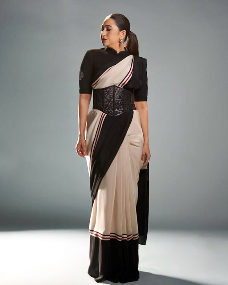 karisma kapoor inspired elegant saree and accessories look for office event articleewr