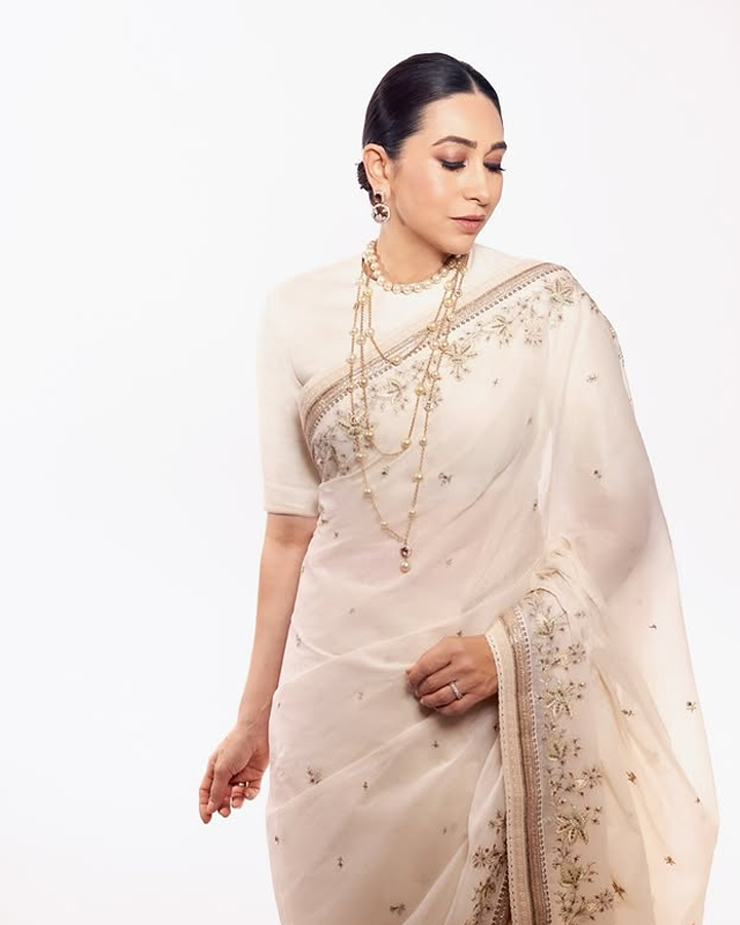 karisma kapoor inspired elegant saree and accessories look for office event articleewwe