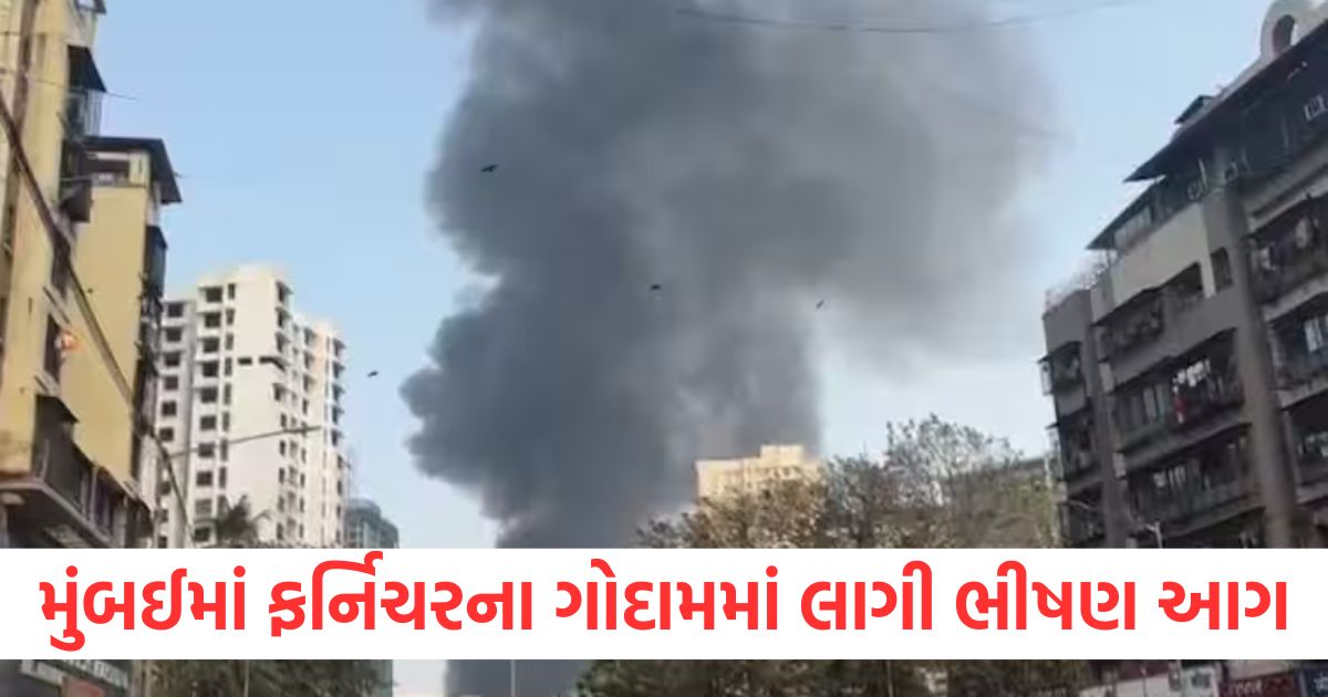 munbai fire breaks out today in oshiwara furniture warehouse fire tender reached on spot in maharashtra