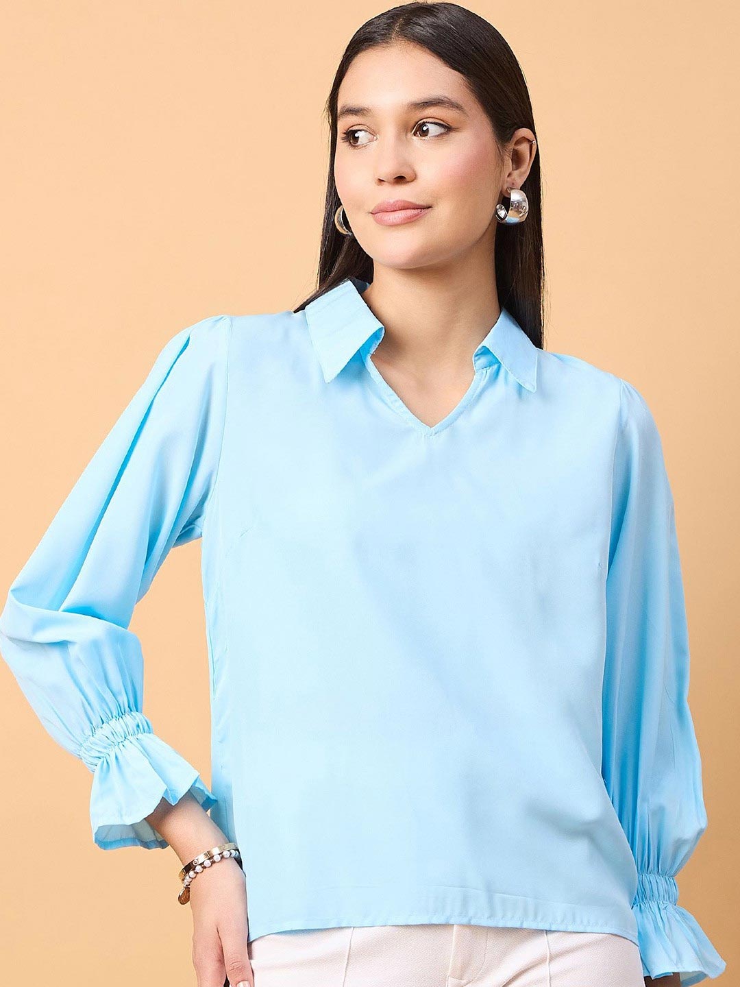 style shirt collar top new designs with jeans2