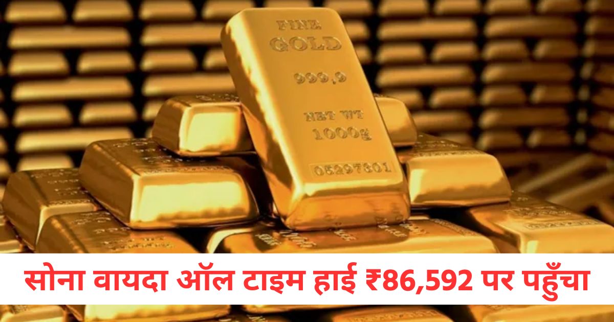सोना वायदा ऑल टाइम हाई पर ₹86592 पहुँचाwr