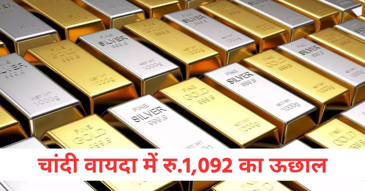 Silver futures rise by Rs.1092 Gold futures mixed Crude oil futures fall by Rs.97