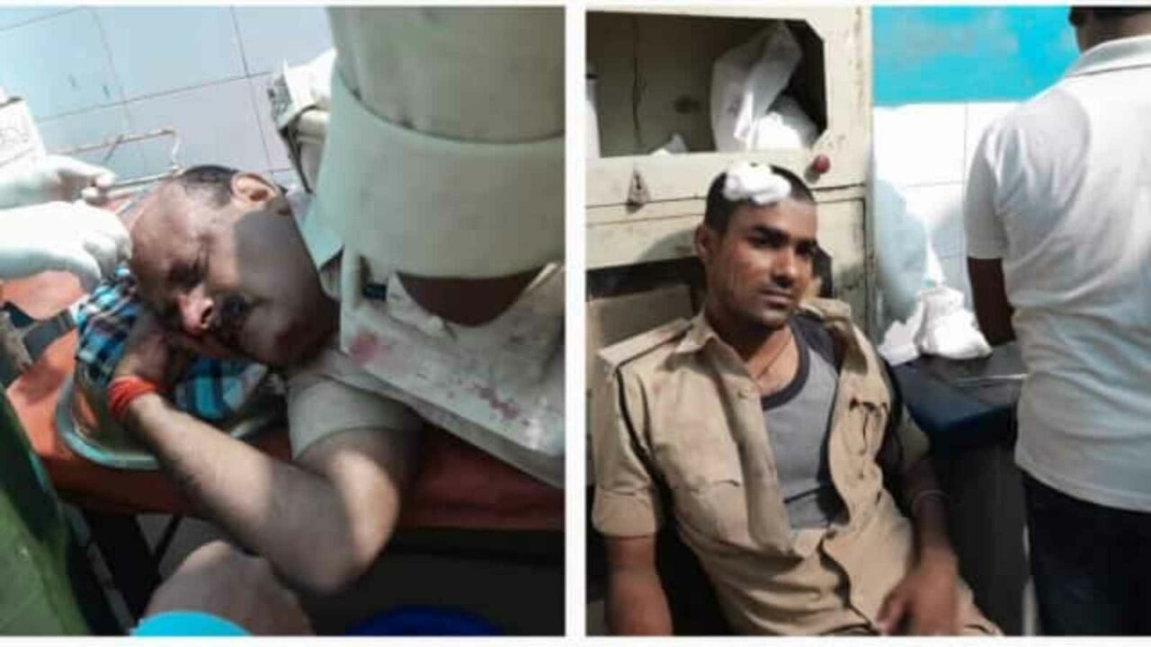 bihar news stone pelting on dial 112 team in munger constable head injured2