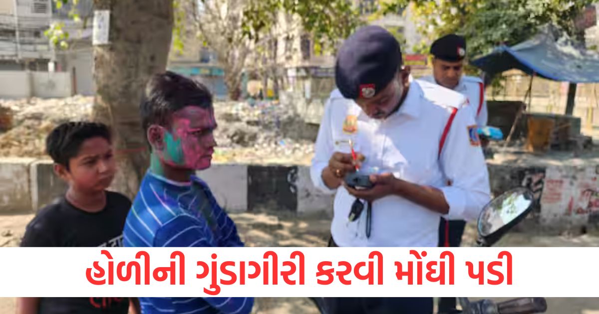 holi celebrations on streets delhi police issuing challans delhi police