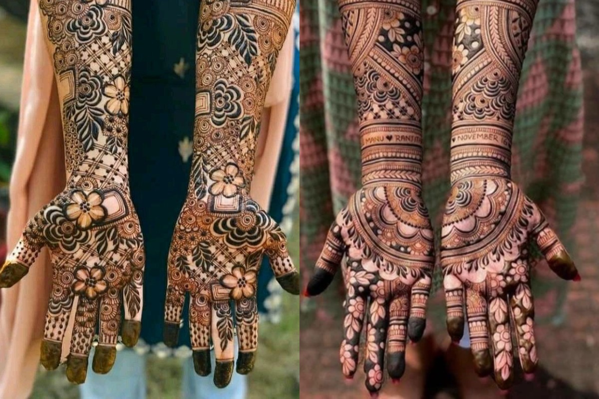 latest and trending bridal mehndi design back hand front hand simple and easy3