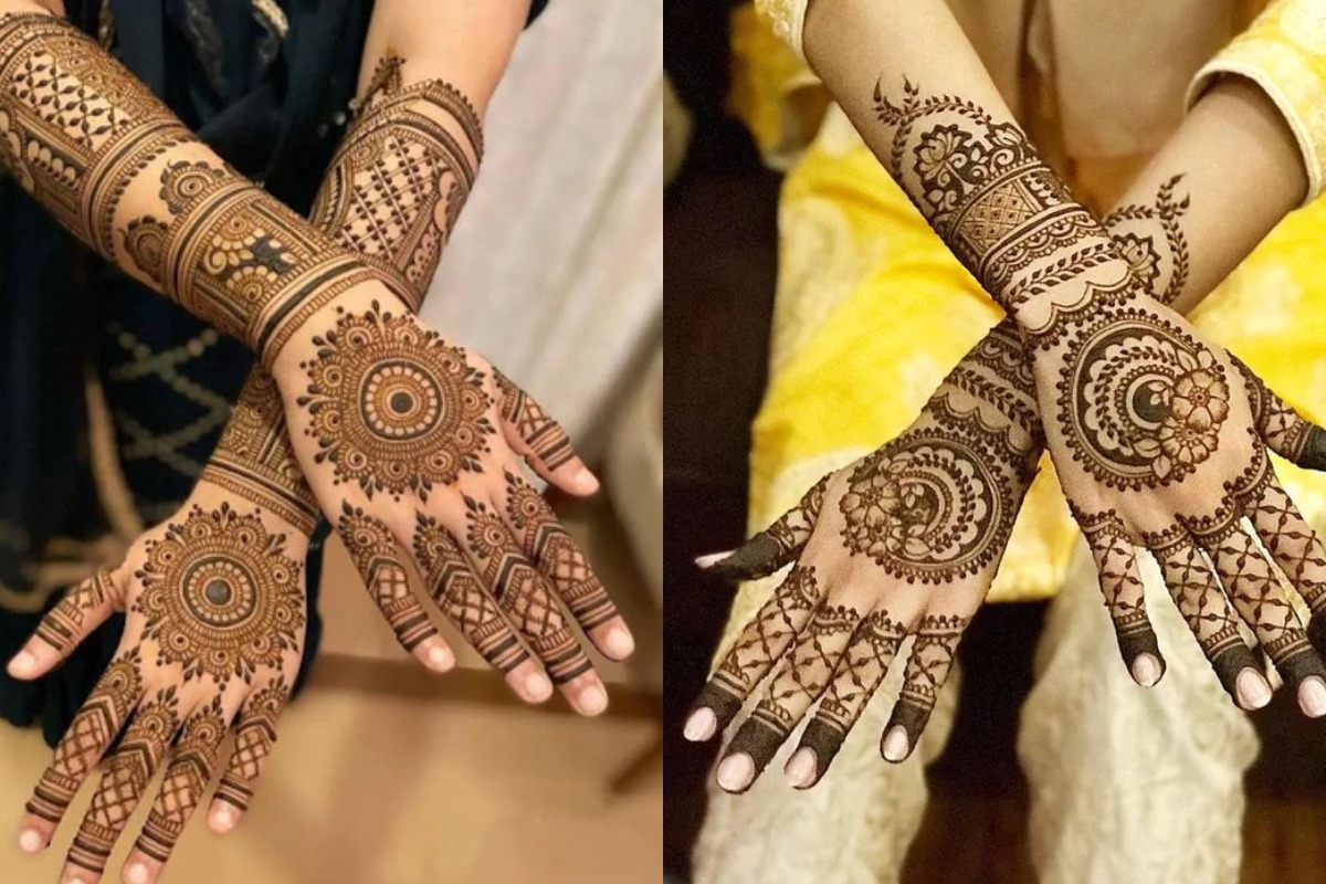 latest and trending bridal mehndi design back hand front hand simple and easy4