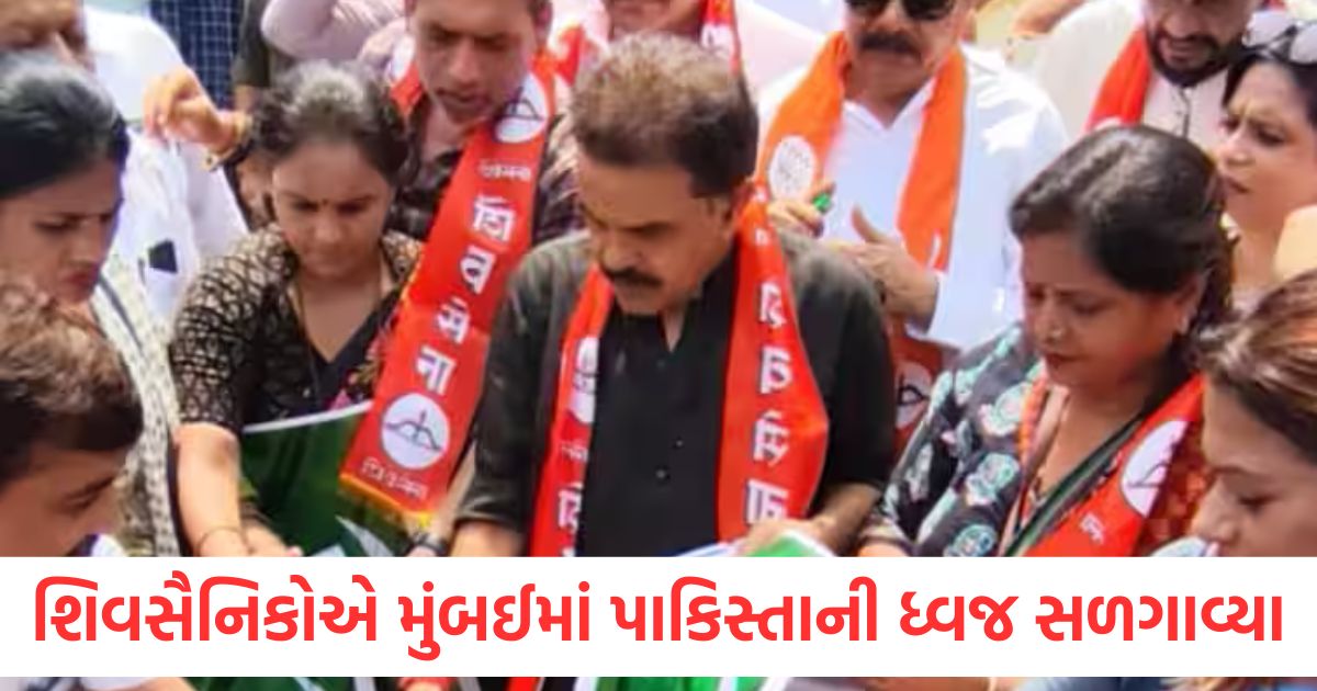 pahalgam baisaran valley terror attack shiv sena burnt pakistani flags in mumbai sanjay nirupam